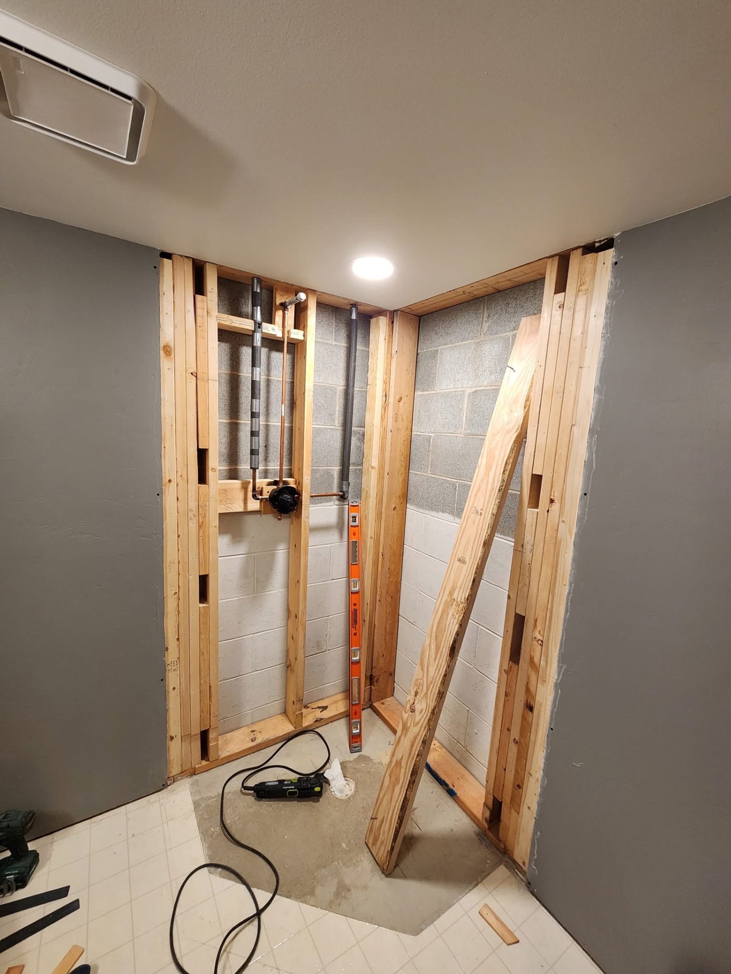 Basement Bath Framing